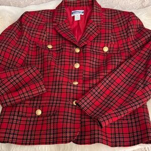 Pendleton Red and Black Plaid Blazer